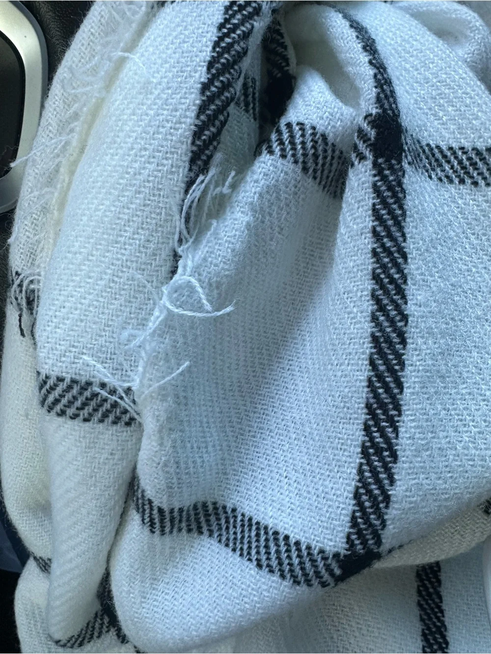 Express White and Black Windowpane Throw Scarf NWT